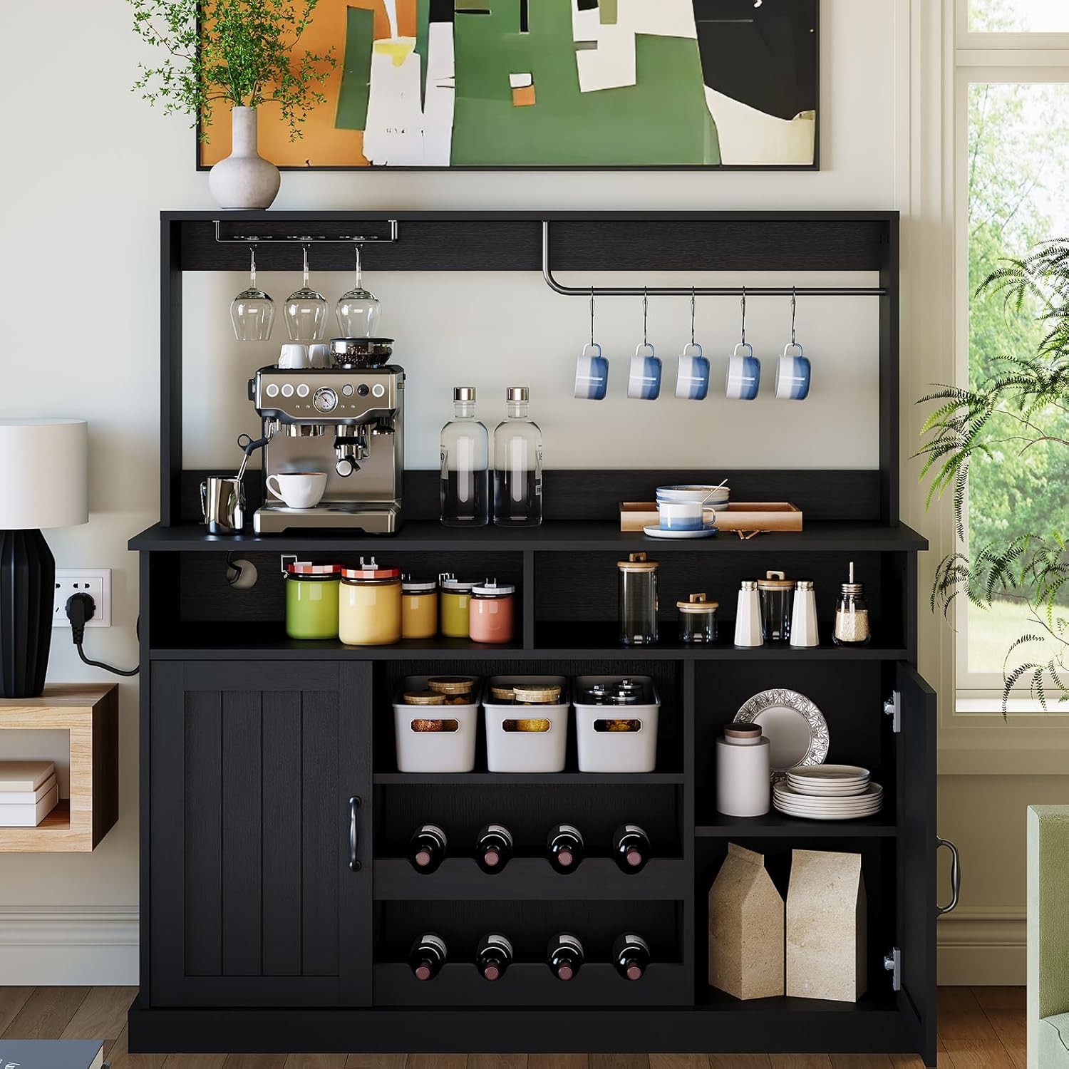 Home Bar And Cabinet - 47 in Farmhouse Koffiebar Kast met