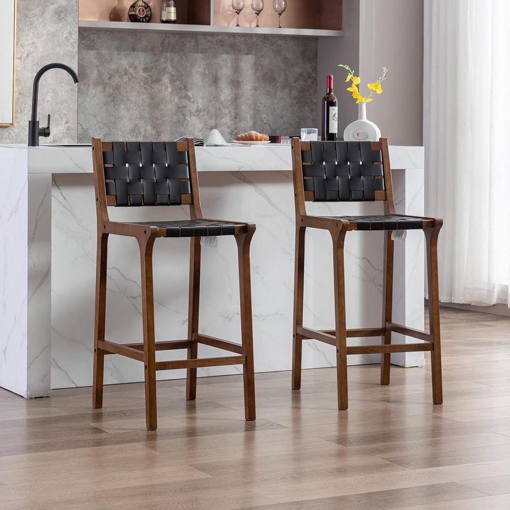 Home Bar Stools - Set van 2 houten barkrukken, stoelen
