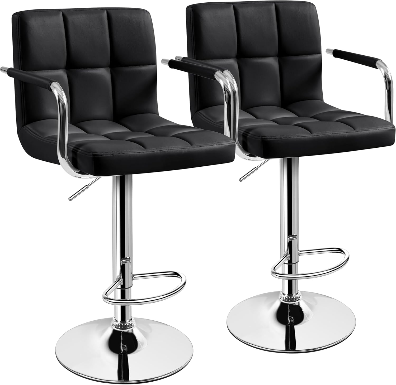 Home Bar Stools - Barstoelen set van 2, PU-leer in