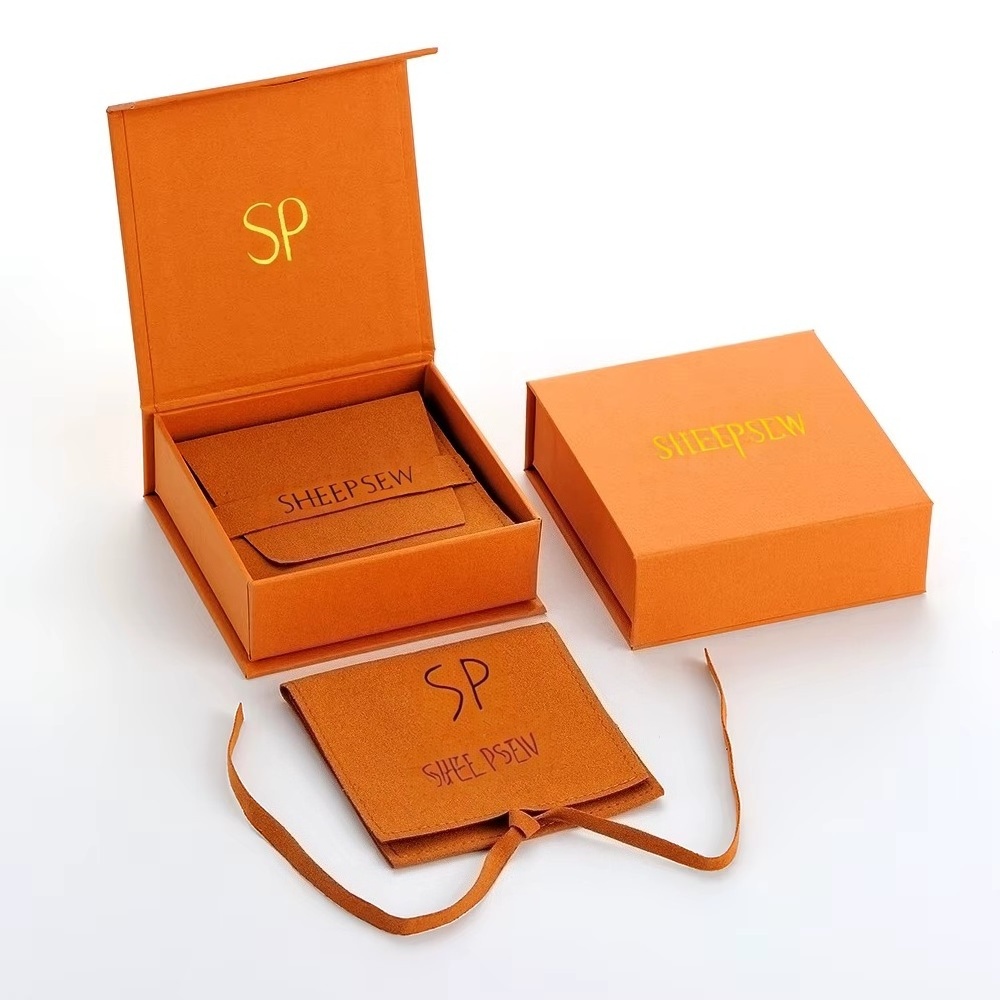 Bar Cart Gold - Luxe microvezelzakje magneetsluiting dozen oranje magnetische