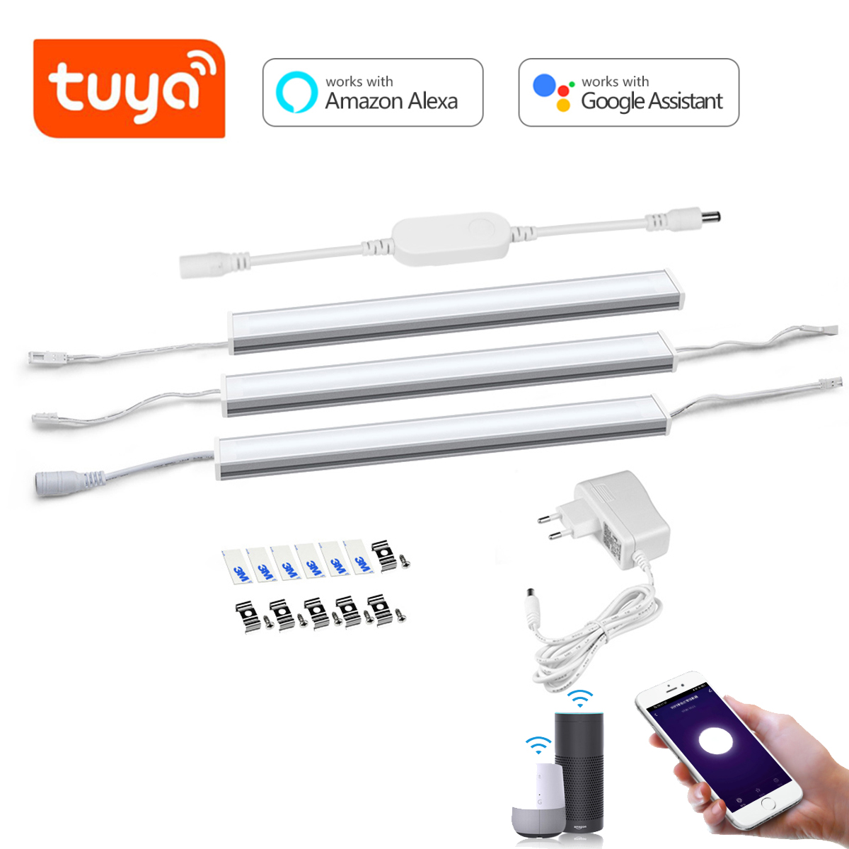 Home Bargains - Smart Tuya Wifi Aluminium Bar LED-verlichtingsset