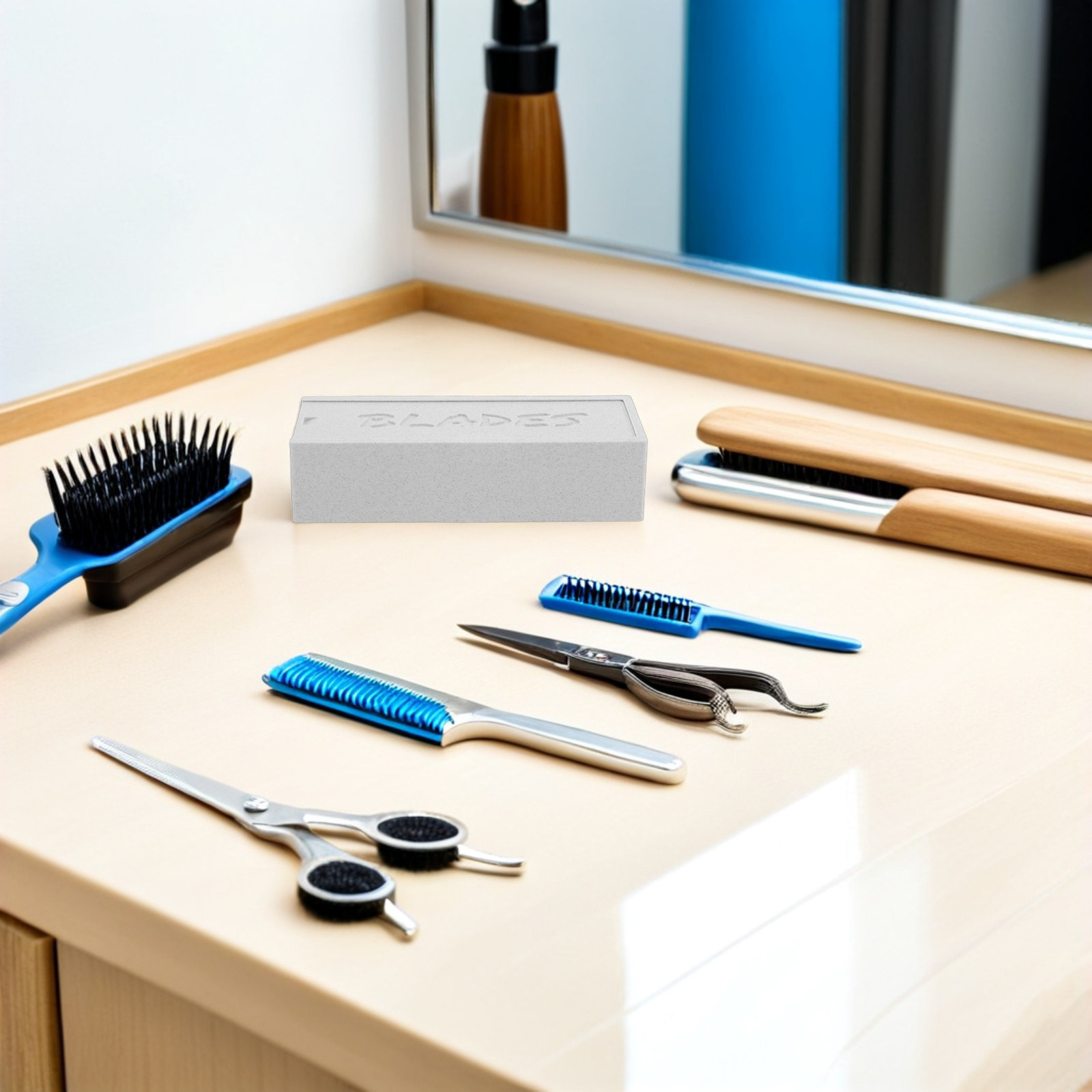 Home Barber - Witte dubbele opbergdoos voor scheermesjes, scheermeshouder