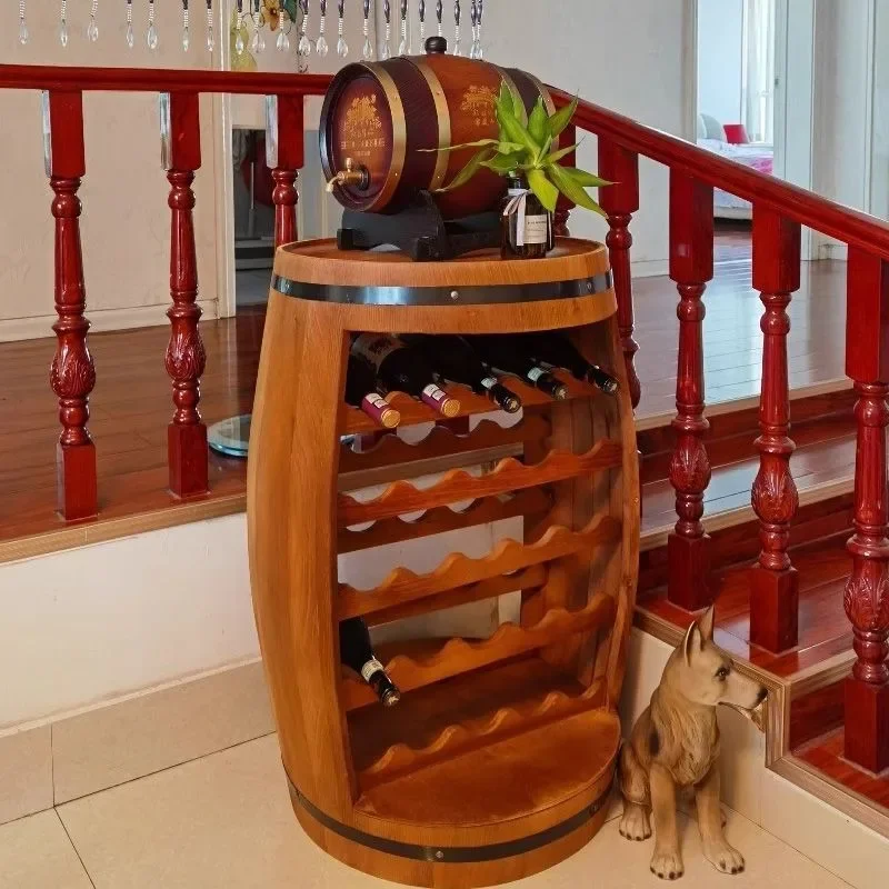 Home Bar Shelves - Massief houten wijnrek Eiken vat Modellering