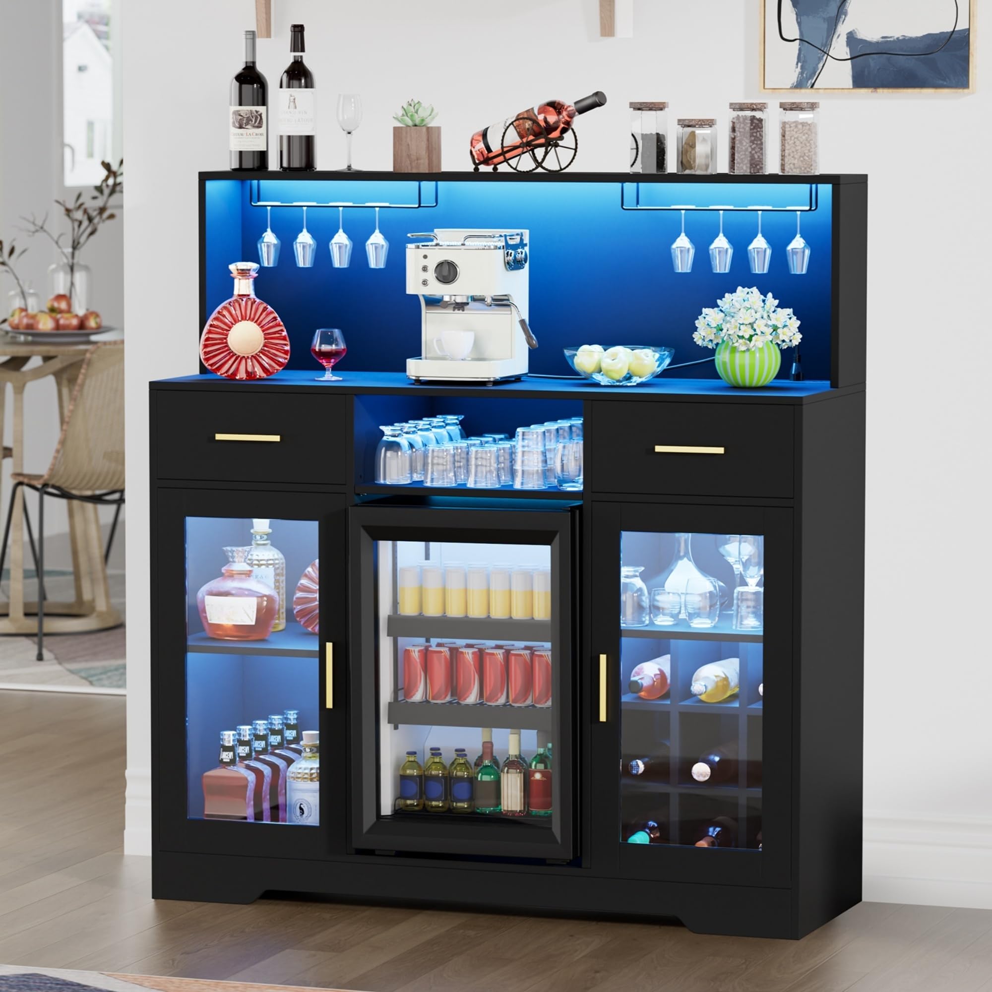 Home Bar And Fridge - Minikoelkast met opbergruimte, wijnbar kasten voor