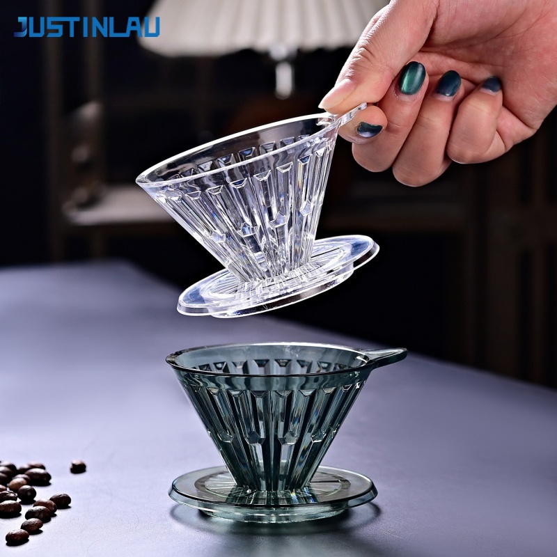 Home Bar Supplies - JUSTINLAU Koffiefilterhouder PC Plastic Handgegoten Koffiefilterbeker