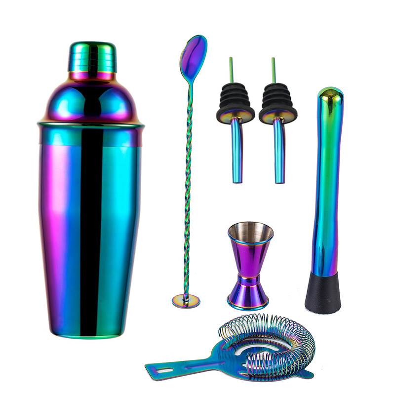 Boston Shaker Set - 5/7 Stuks Regenboog Cocktail Shaker Roestvrij