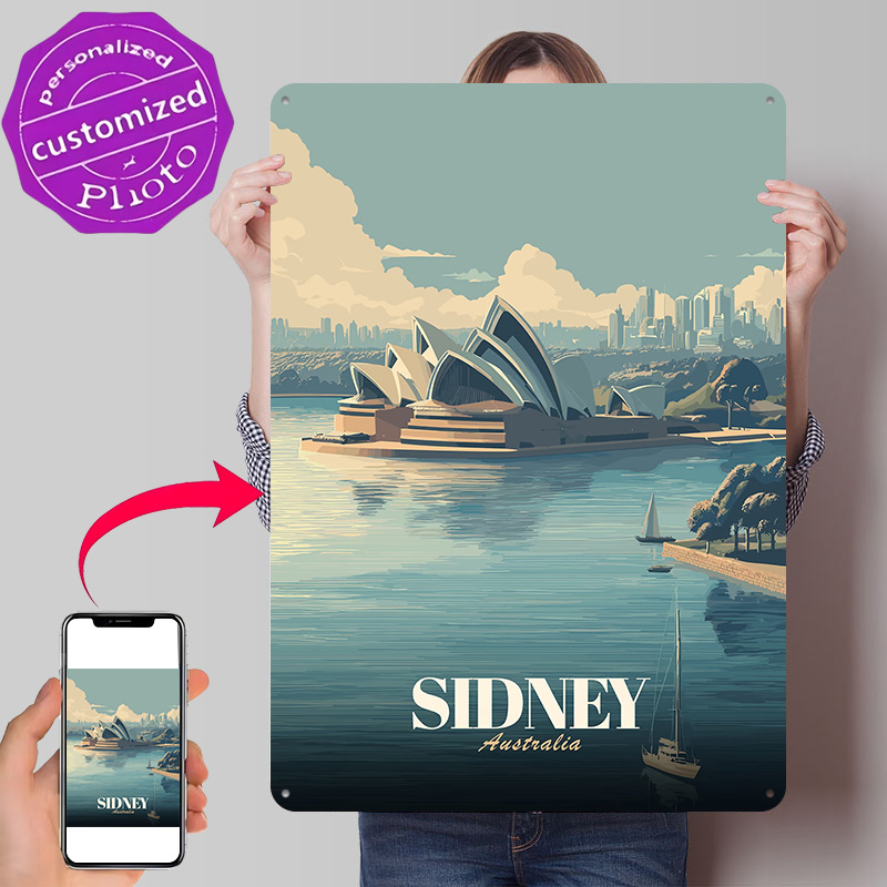 Home Bar Sydney - Sydney Opera House Reisposter Retro 3D-geprinte