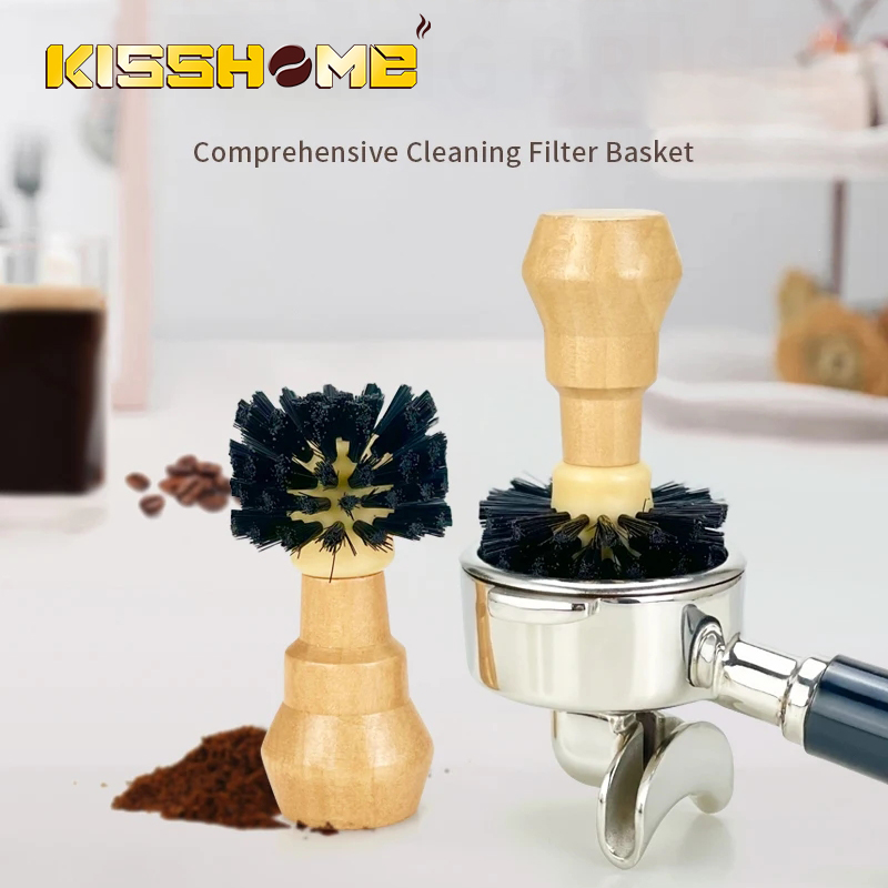 Home Bar Supplies - Koffieborstelreiniger Massief Hout Portafilter Mand Schoonmaken