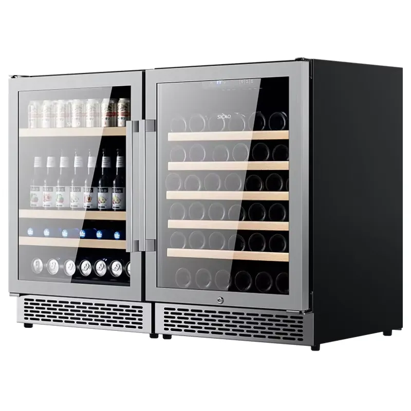 Home Bar And Fridge - SICAO RVS Dubbele Zone Wijnkoeler Onderbouw