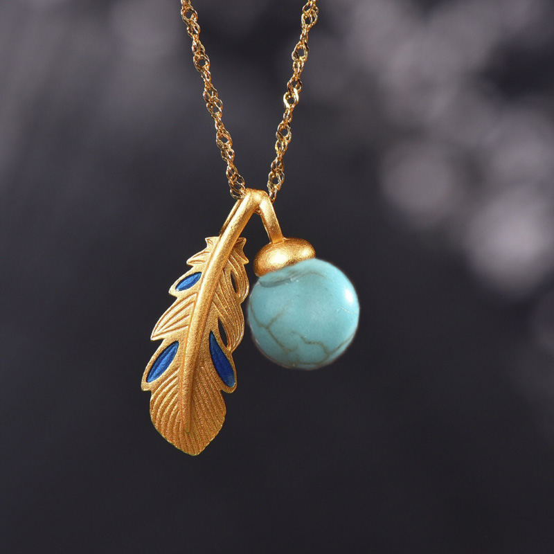 Bar Cart Gold - Oude Gouden Vakmanschap Ingelegd Turquoise Kraal