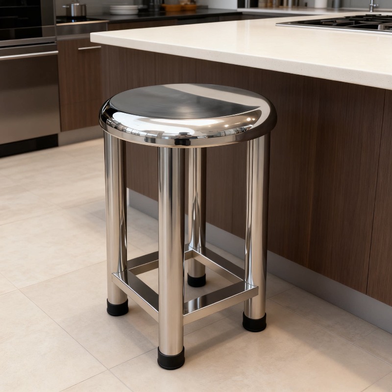 Home Bar Stools - 304 roestvrijstalen ronde kruk, zware metalen
