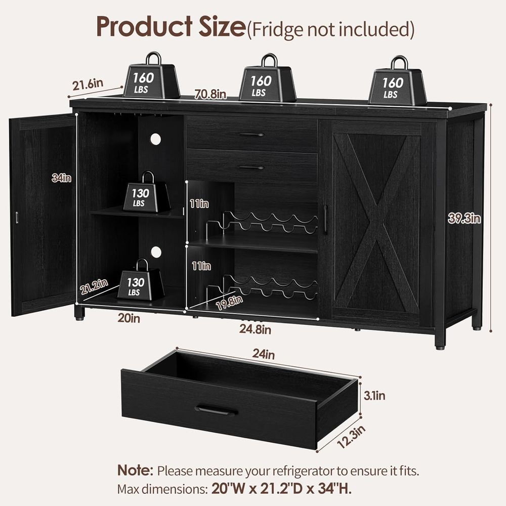 Grote Coee Bar-kast met 2 opbe - Home Bar And Cabinet recensie en prijs