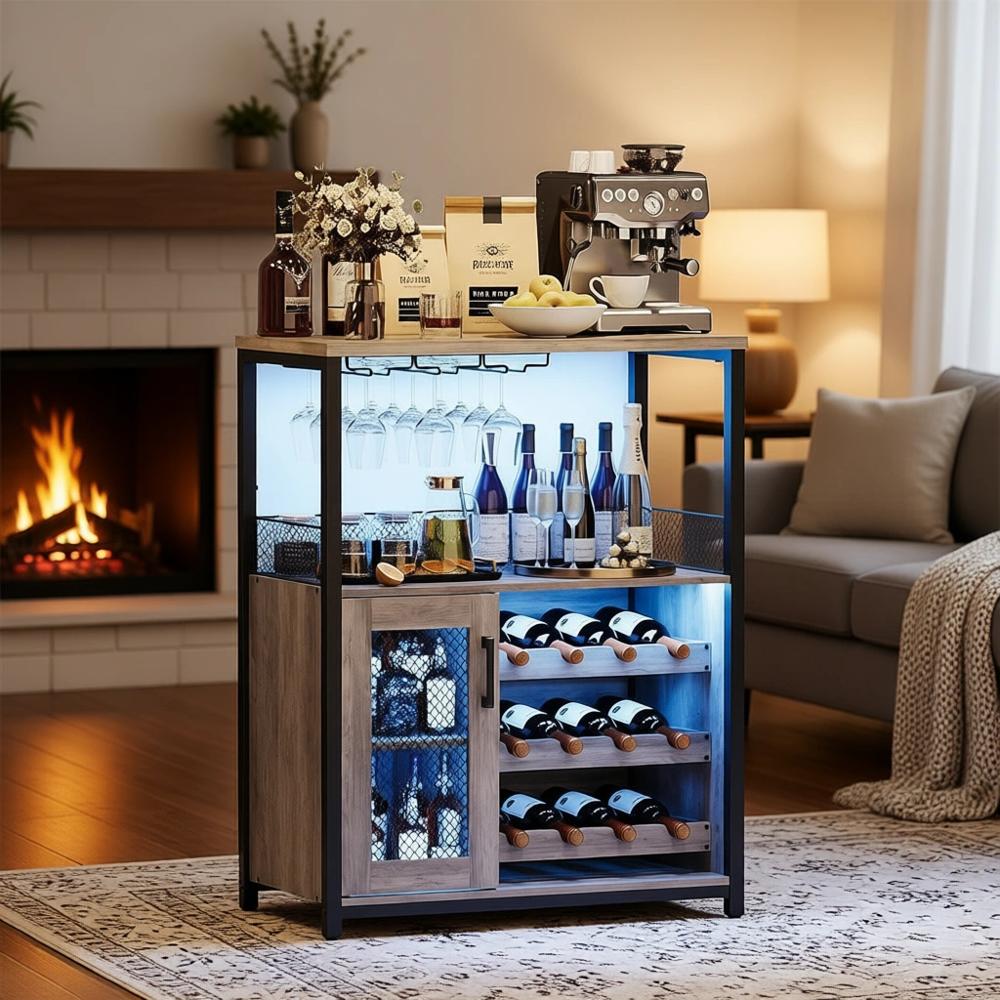 Industriële LED-verlichte wijn - Home Bar And Cabinet recensie en prijs