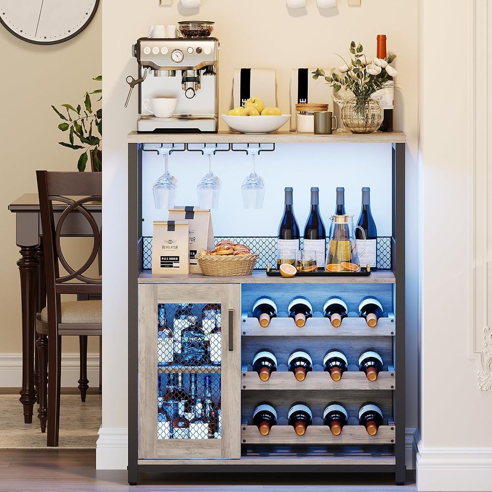 Industriële LED-verlichte wijn - Home Bar And Cabinet recensie en prijs