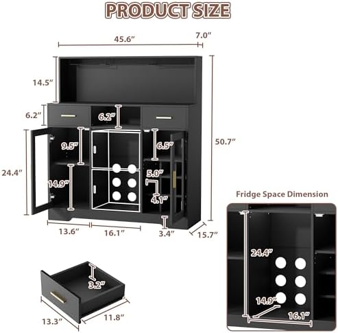 Mini koelkastkast met opbergru - Home Bar And Cabinet recensie en prijs
