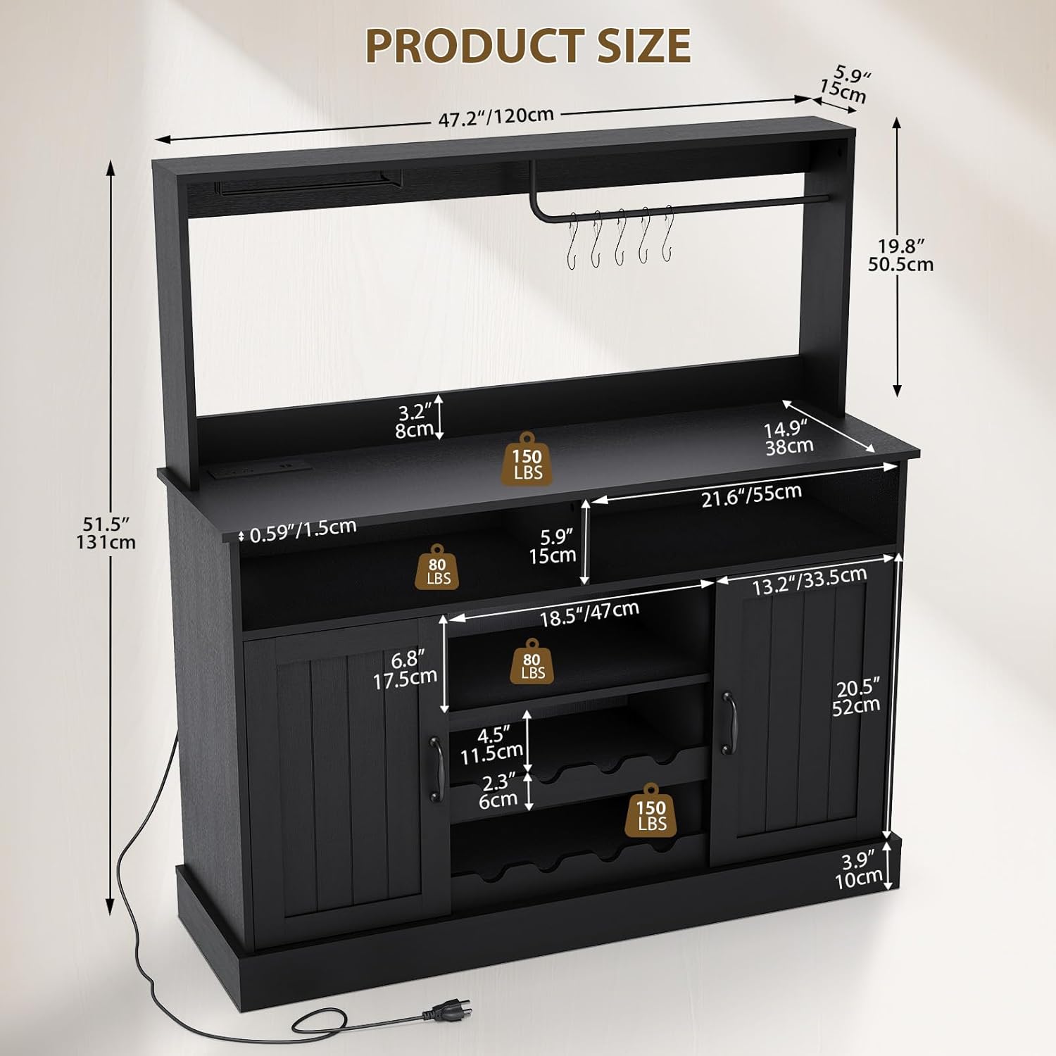 47 in Farmhouse Koffiebar Kast - Home Bar And Cabinet recensie en prijs