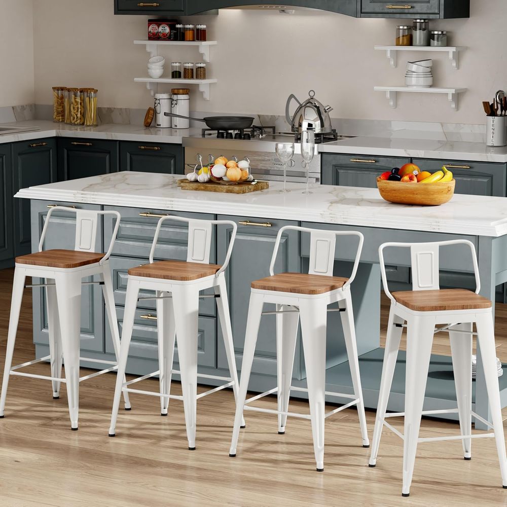 26 Inch Barstoelenset, 4 indus - Home Bar Stools recensie en prijs