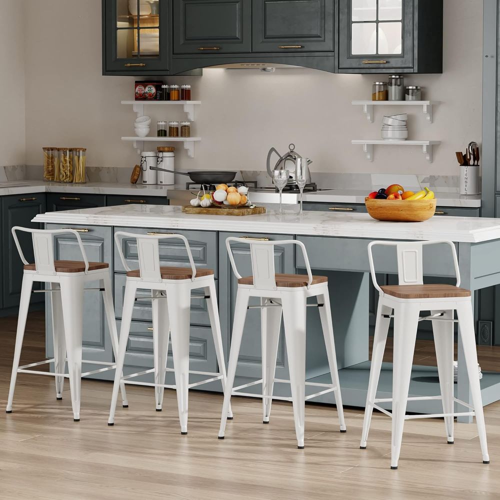 26 Inch Barstoelenset, 4 indus - Home Bar Stools recensie en prijs
