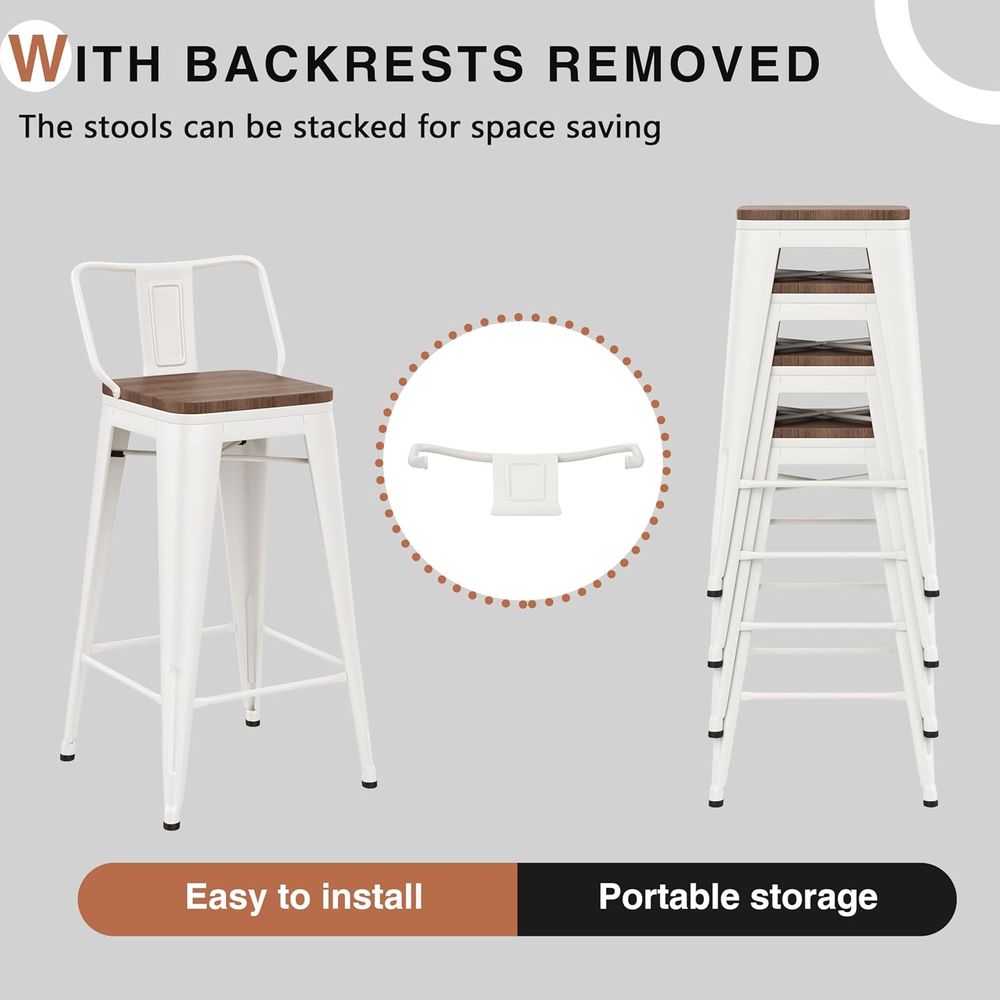 26 Inch Barstoelenset, 4 indus - Home Bar Stools recensie en prijs