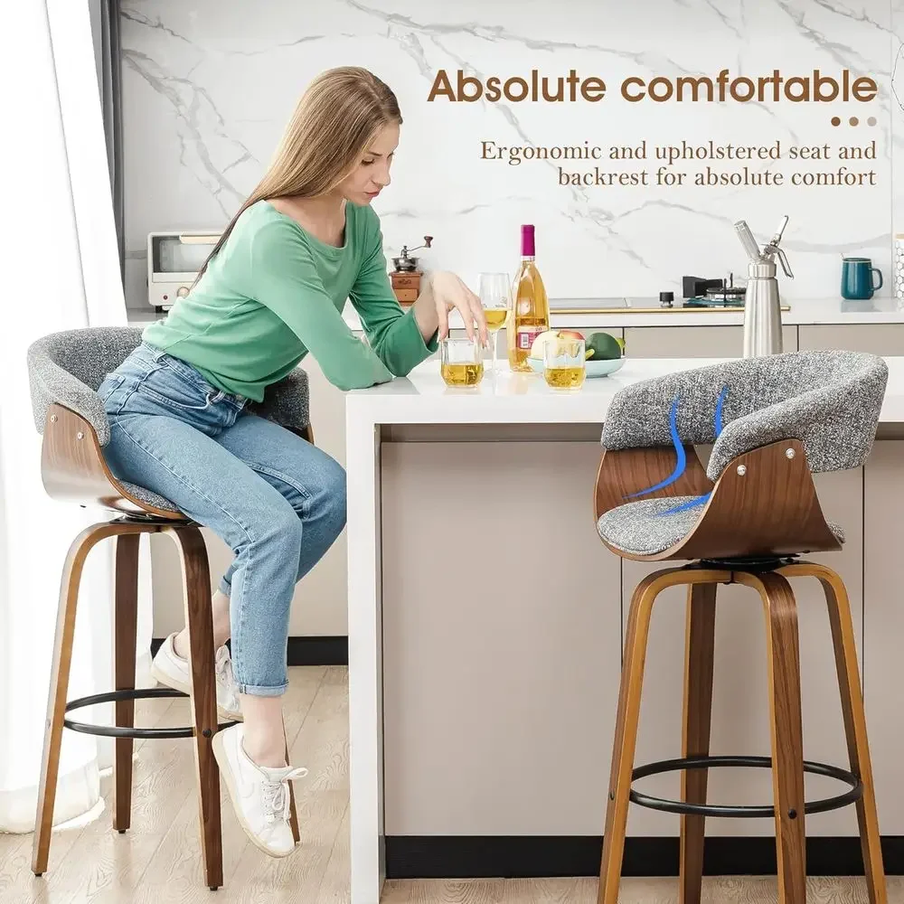Set van 2 grijze stoffen draai - Home Bar Stools recensie en prijs