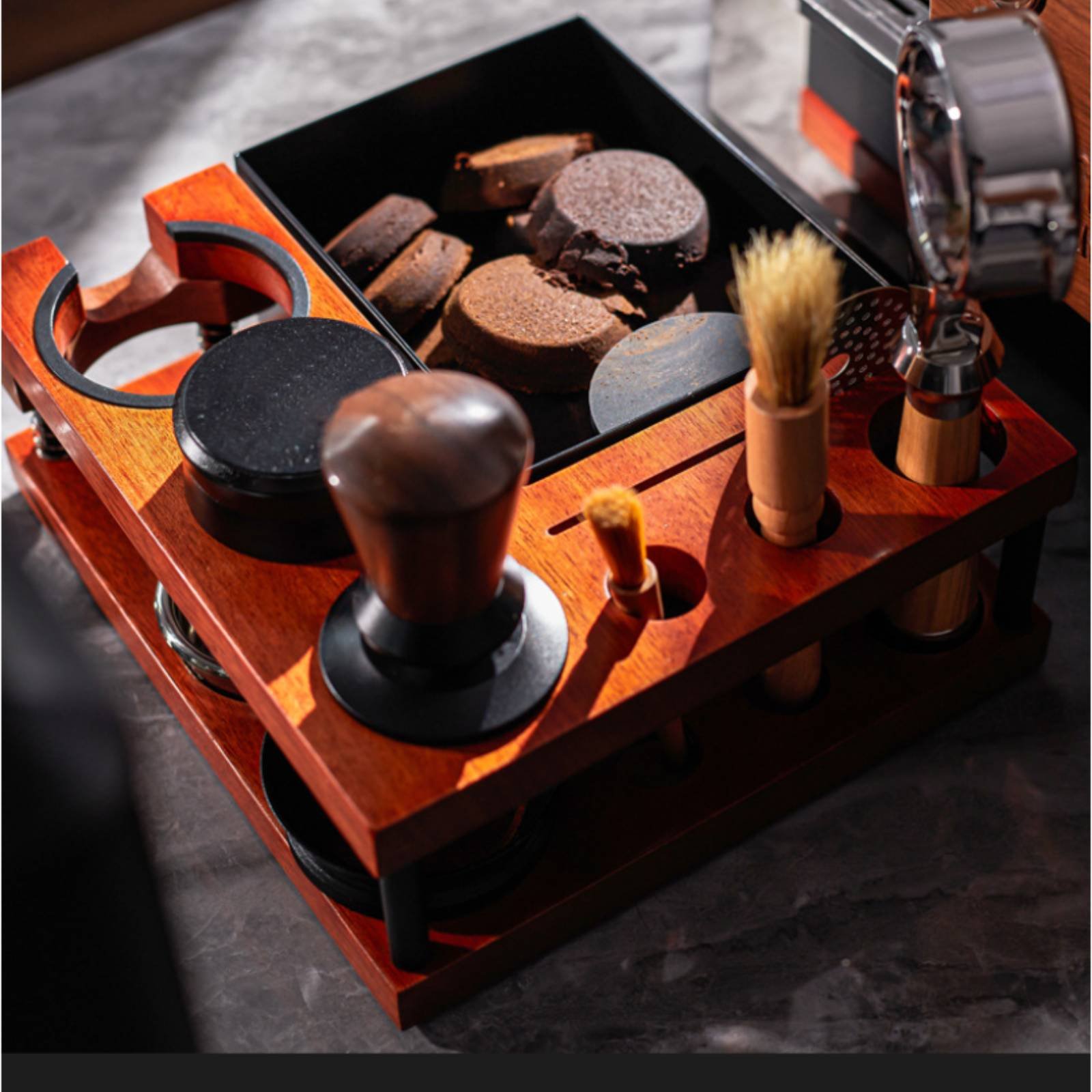 Houten tamperstation multifunc - Home Barista recensie en prijs