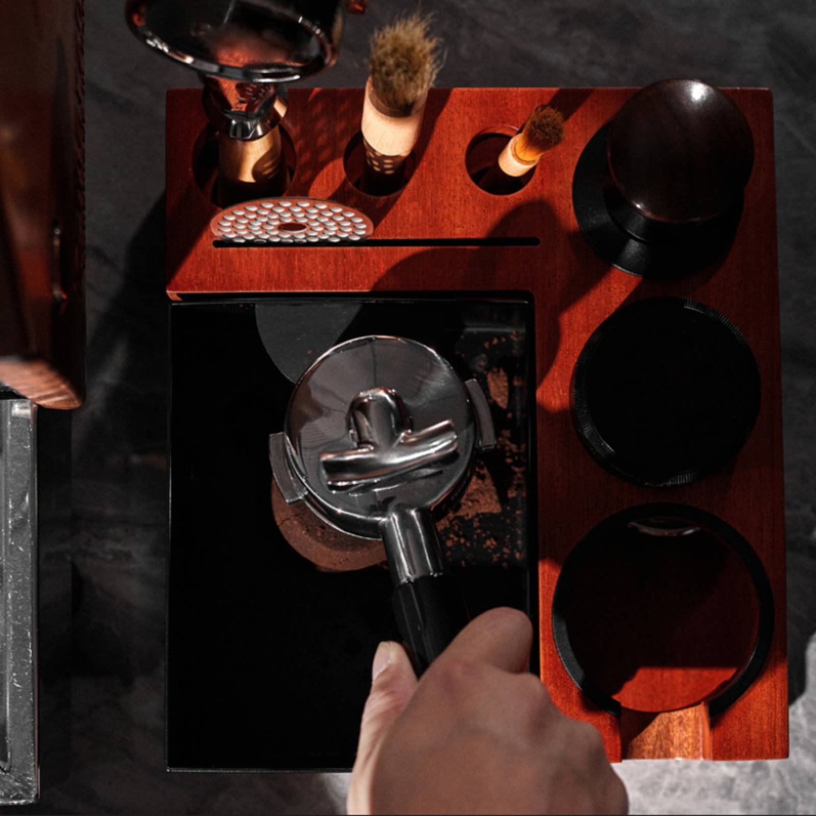 Houten tamperstation multifunc - Home Barista recensie en prijs