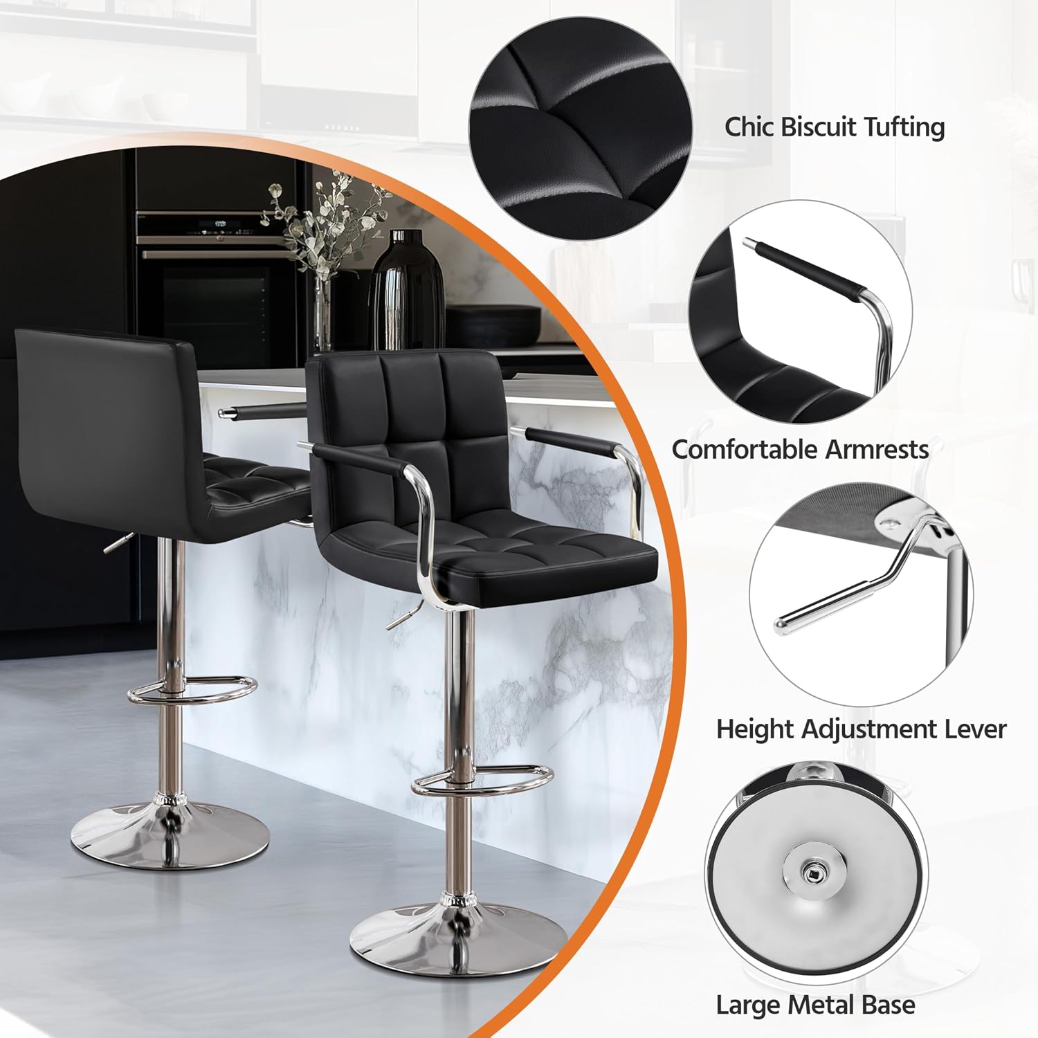 Barstoelen set van 2, PU-leer  - Home Bar Stools recensie en prijs