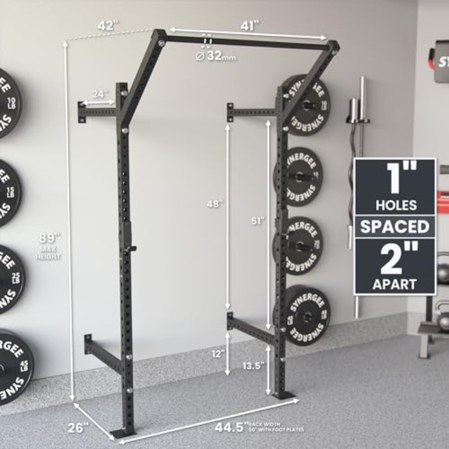 Wandgemonteerde squat rack voo - Home Bar And Gym recensie en prijs