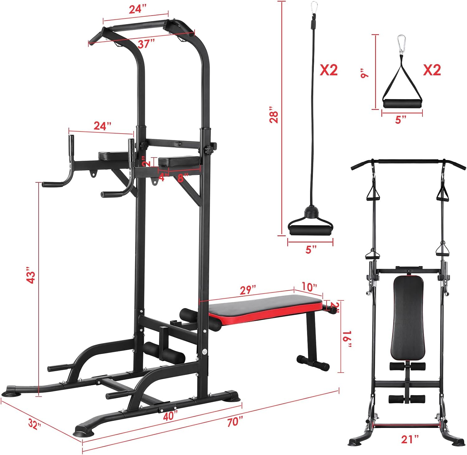 Krachttoren met bank, pull-up  - Home Bar And Gym recensie en prijs