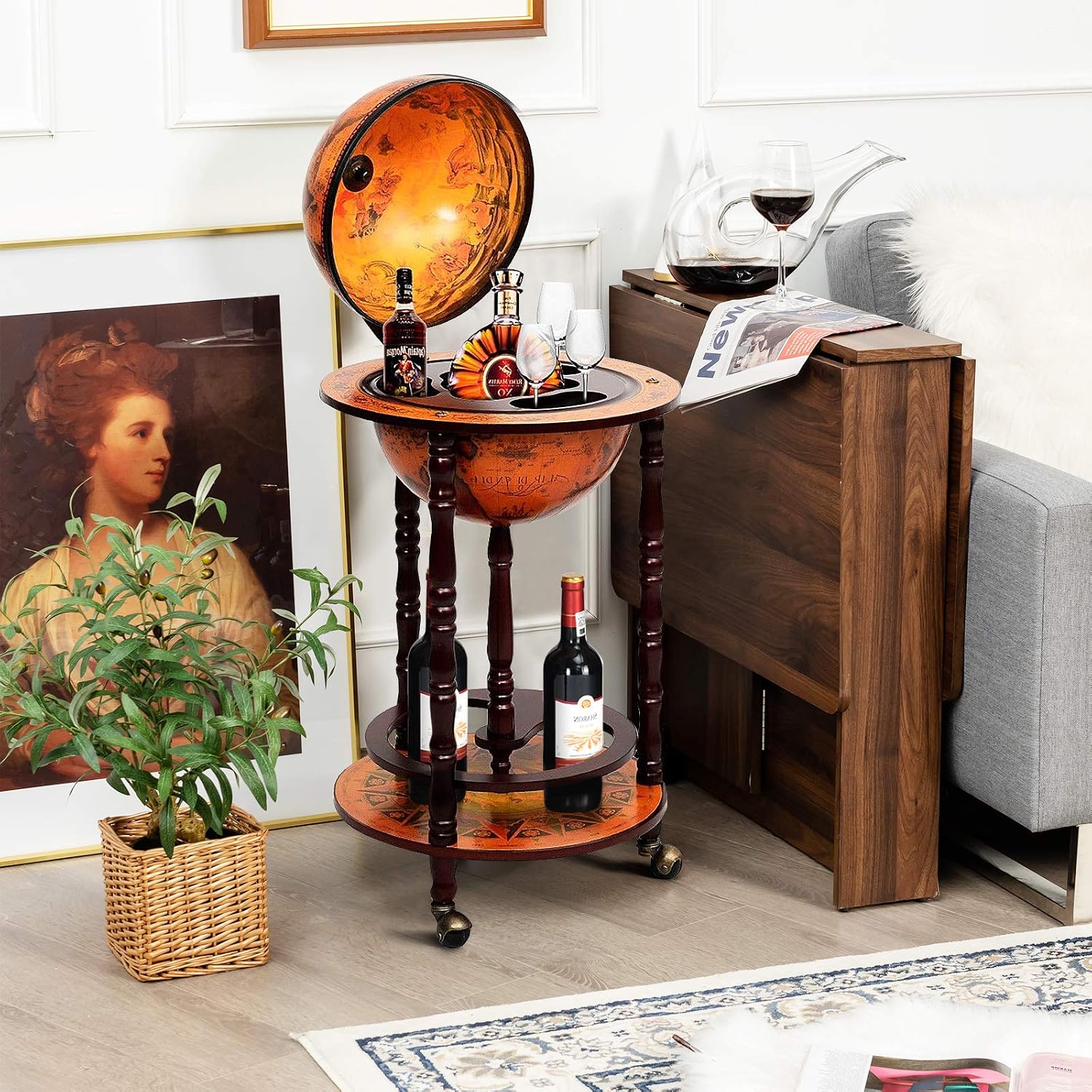 Globe Bar Cart Liquor Bar Kast - Home Bar And Cabinet recensie en prijs