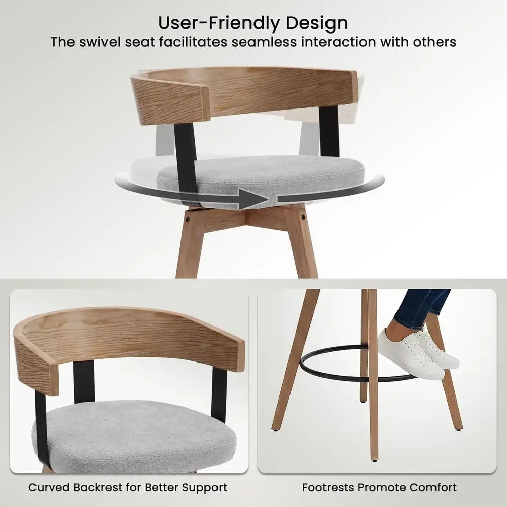 Set van 2, 26 grijze linnen ge - Home Bar Stools recensie en prijs