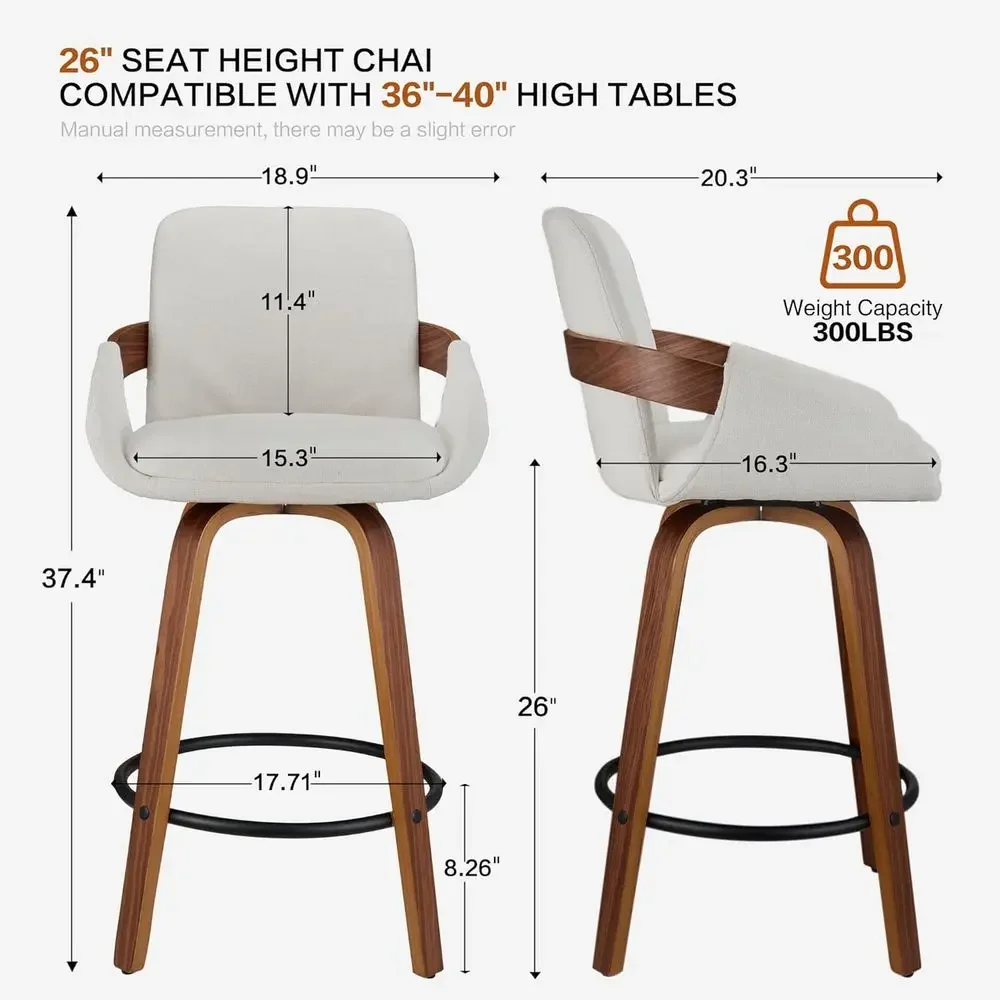 Beige stoffen draaibare barkru - Home Bar Stools recensie en prijs