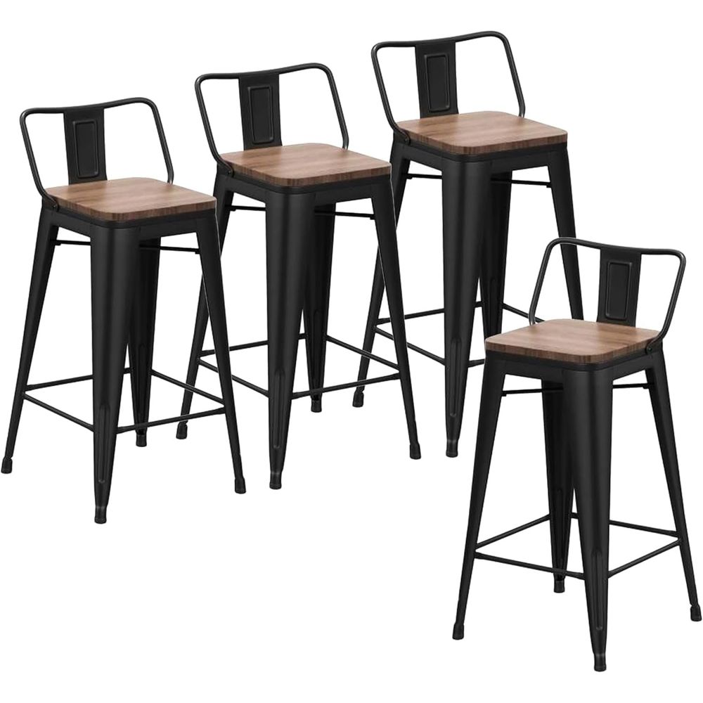 24 Inch Barstoelenset, 4 indus - Home Bar Stools recensie en prijs
