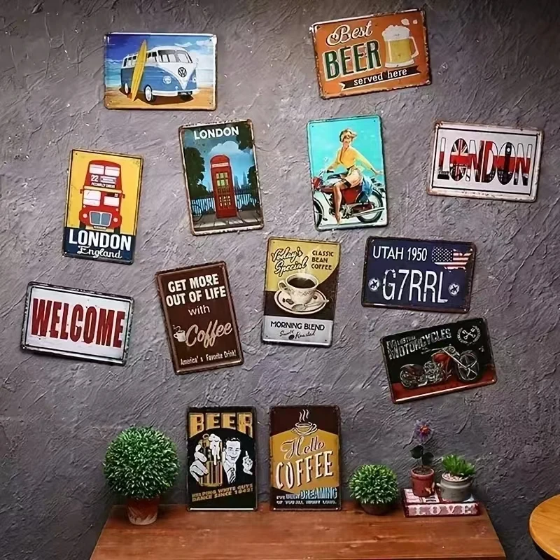 Vintage ijzeren wandbord plat  - Home Bar Word recensie en prijs