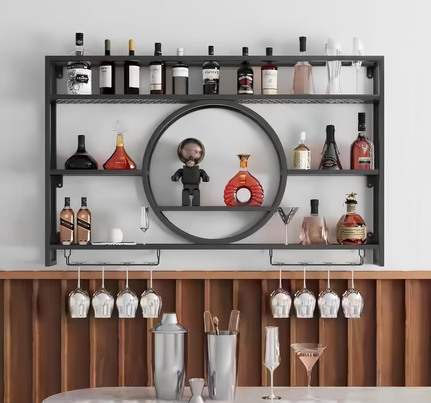 Zwarte metalen wandplank voor  - Home Bar Shelves recensie en prijs