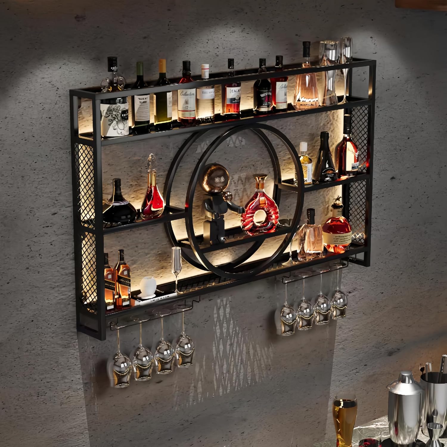 Zwarte metalen wandplank voor  - Home Bar Shelves recensie en prijs