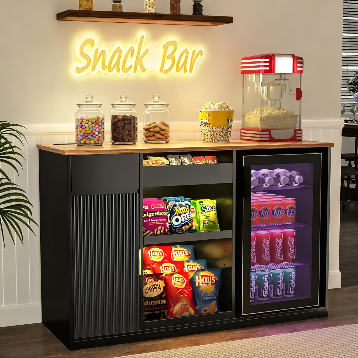 Snackbar-kast met koelkastruim - Home Bar And Cabinet recensie en prijs