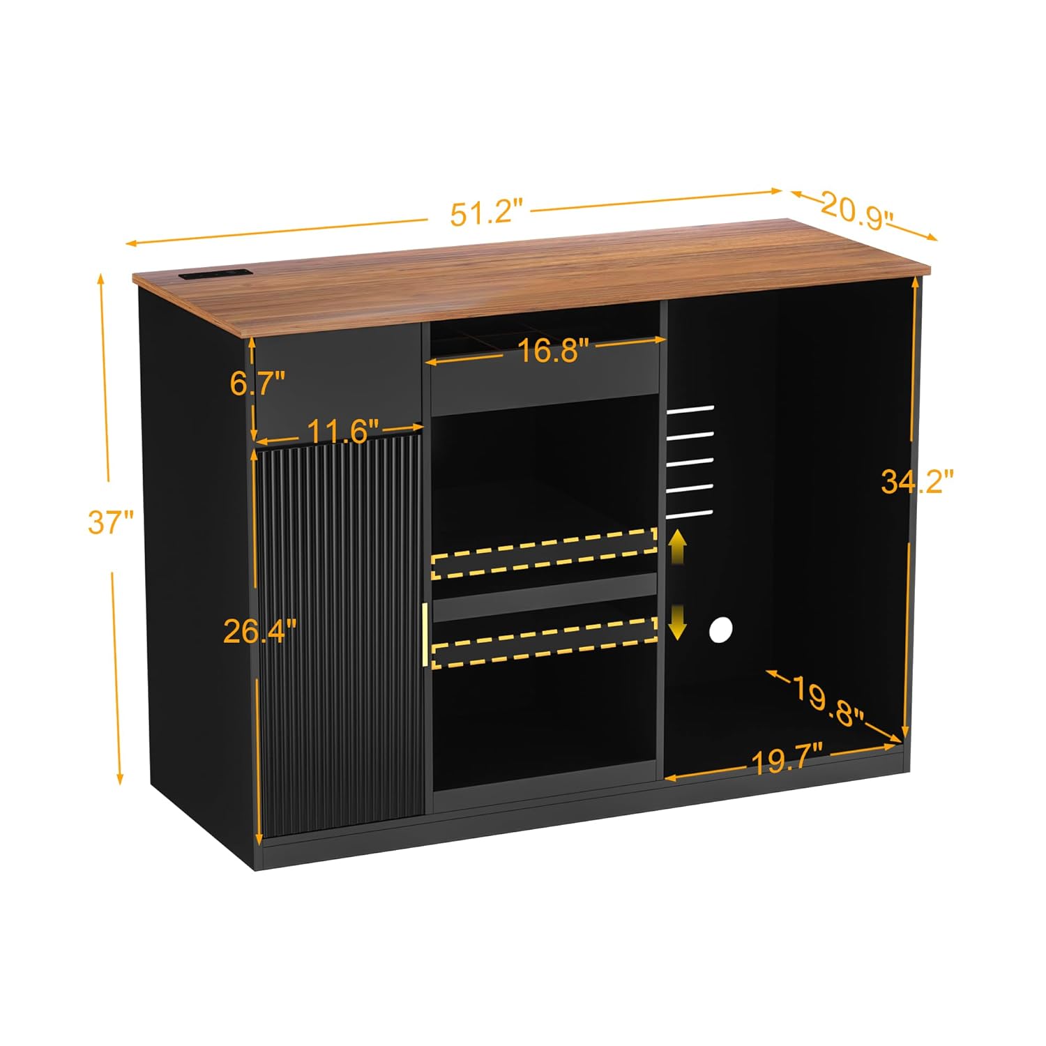 Snackbar-kast met koelkastruim - Home Bar And Cabinet recensie en prijs