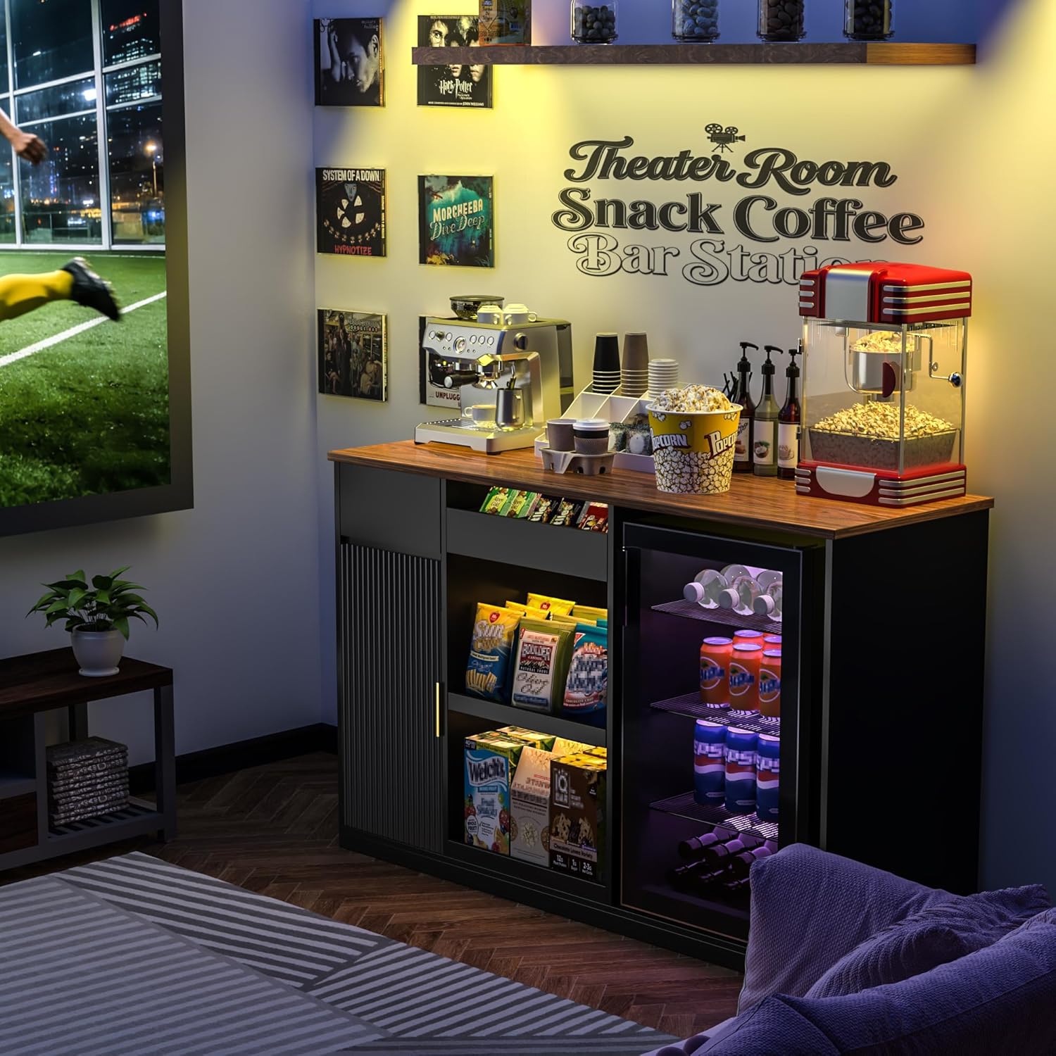 Snackbar-kast met koelkastruim - Home Bar And Cabinet recensie en prijs
