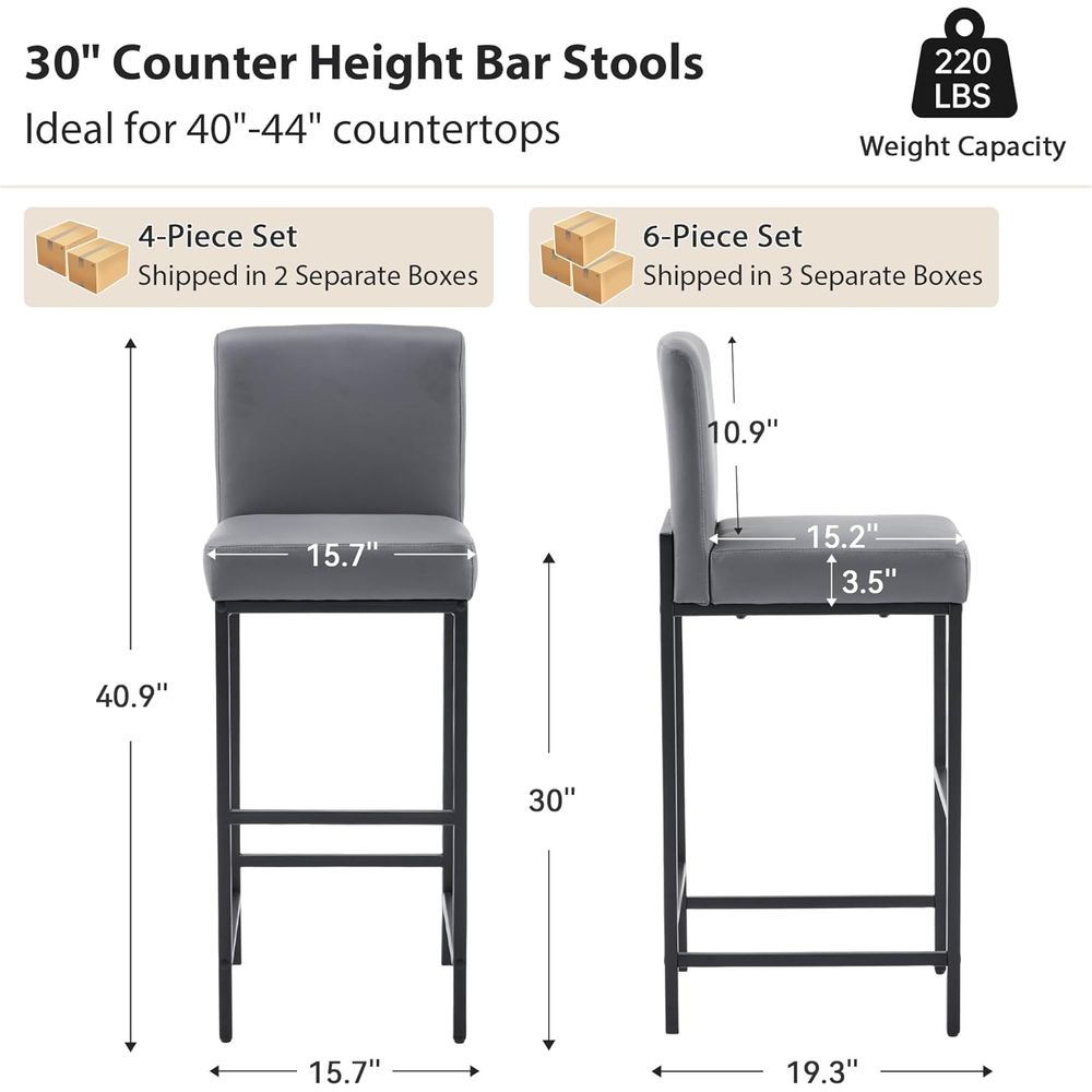 Set van 4 grijze barkrukken va - Home Bar Stools recensie en prijs