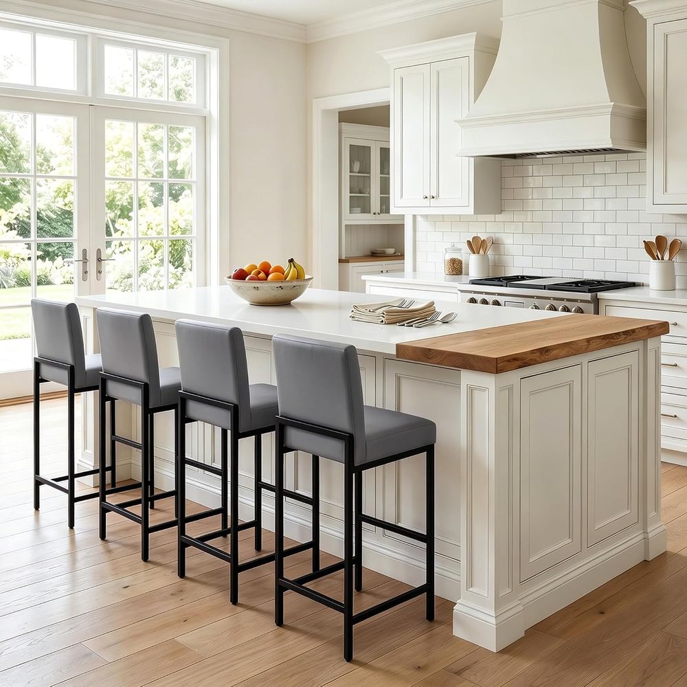 Set van 4 grijze barkrukken va - Home Bar Stools recensie en prijs