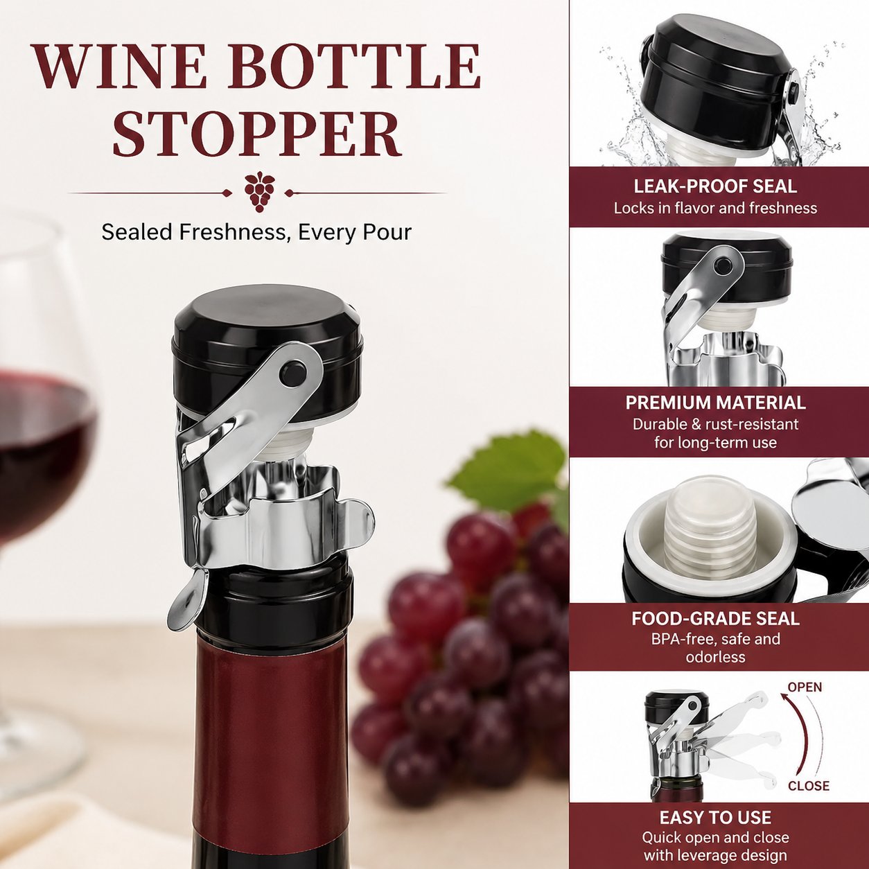 Cabilock 3-delige roestvrijsta - Wine Preservation Pump recensie en prijs