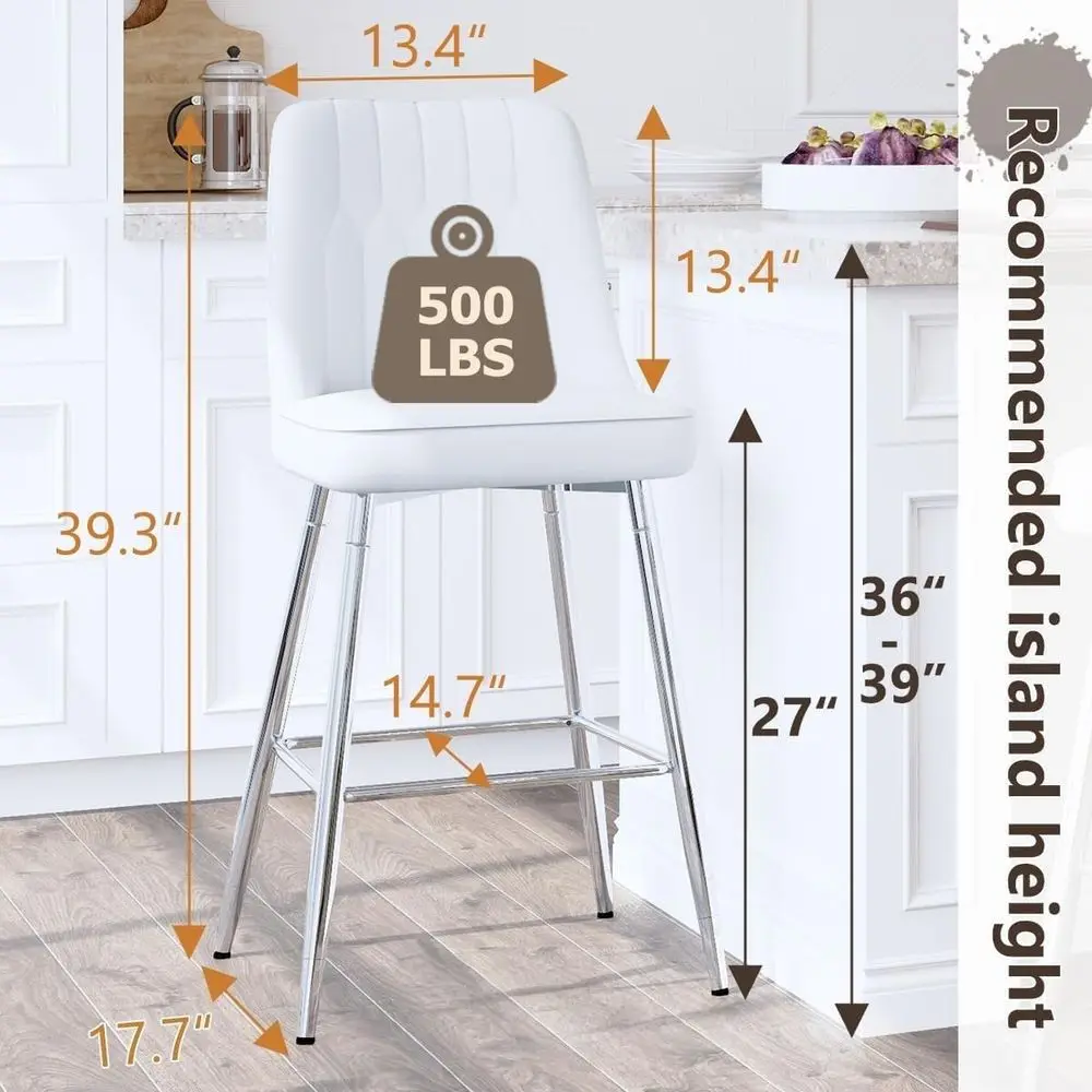 Set van 2 witte gestoffeerde b - Home Bar Stools recensie en prijs