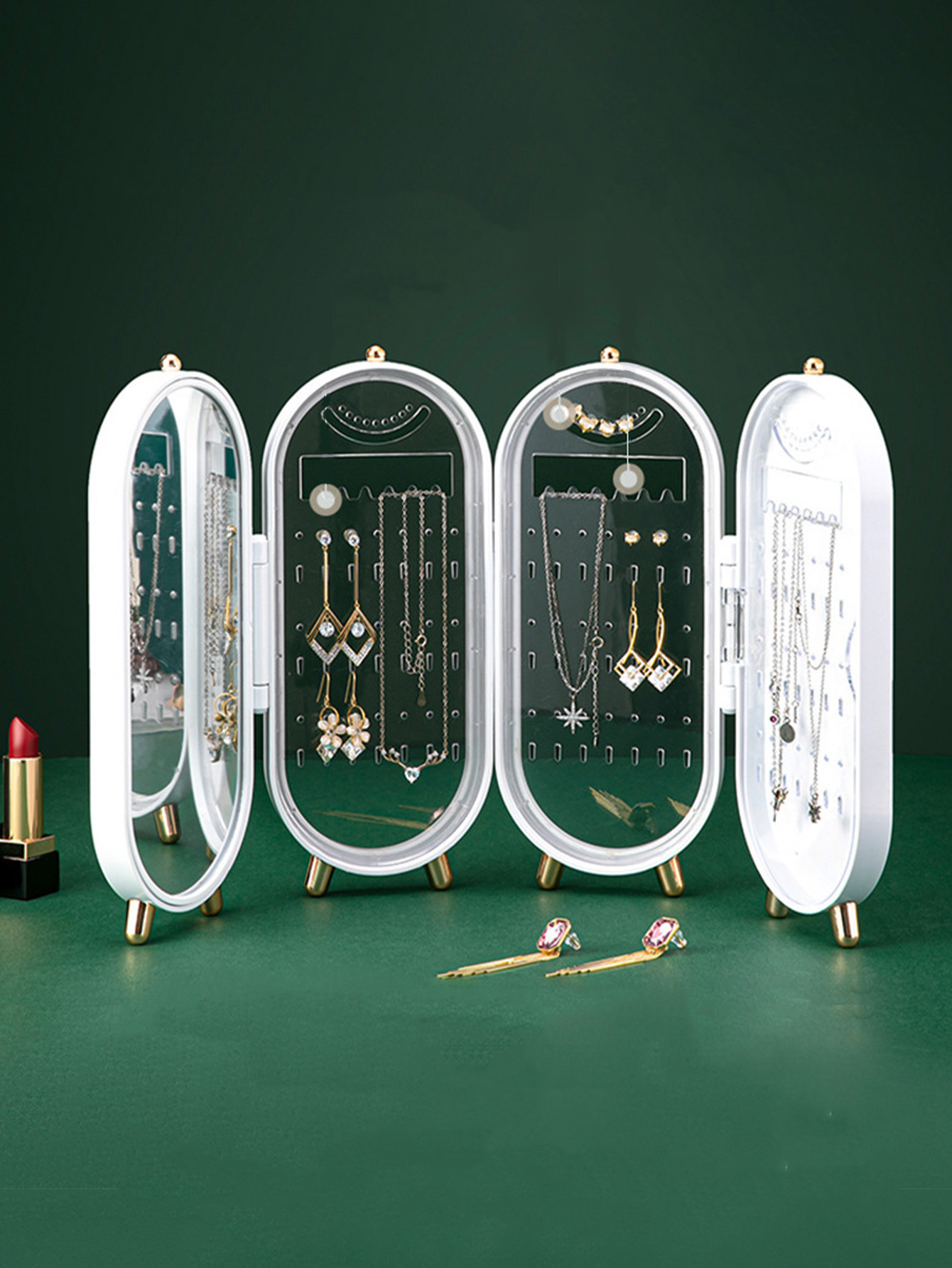 Ovale spiegel-sieradenopbergka - Bar Cart Gold recensie en prijs