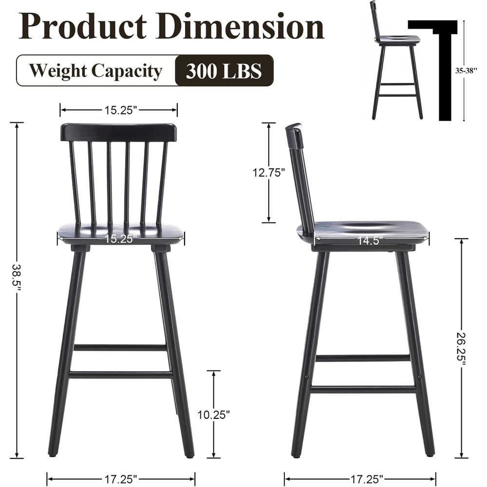 Set van 4, 26 cm hoge houten b - Home Bar Stools recensie en prijs