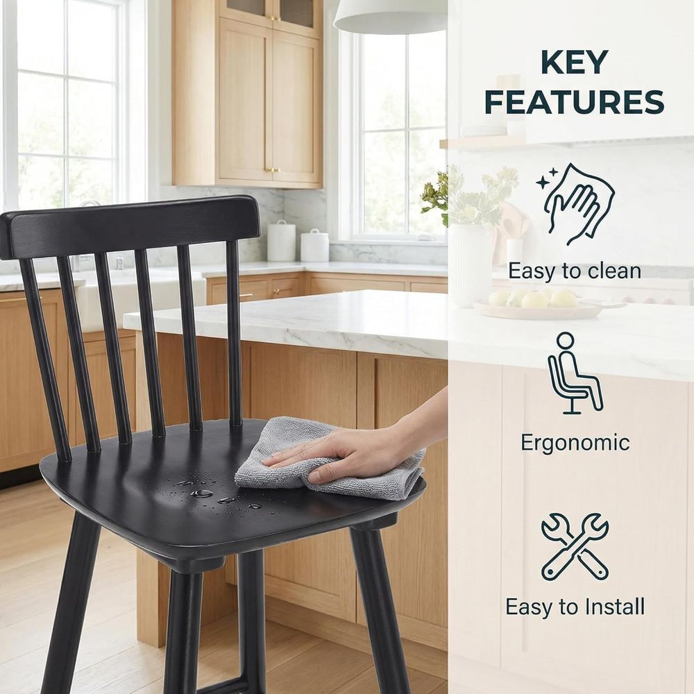 Set van 4, 26 cm hoge houten b - Home Bar Stools recensie en prijs